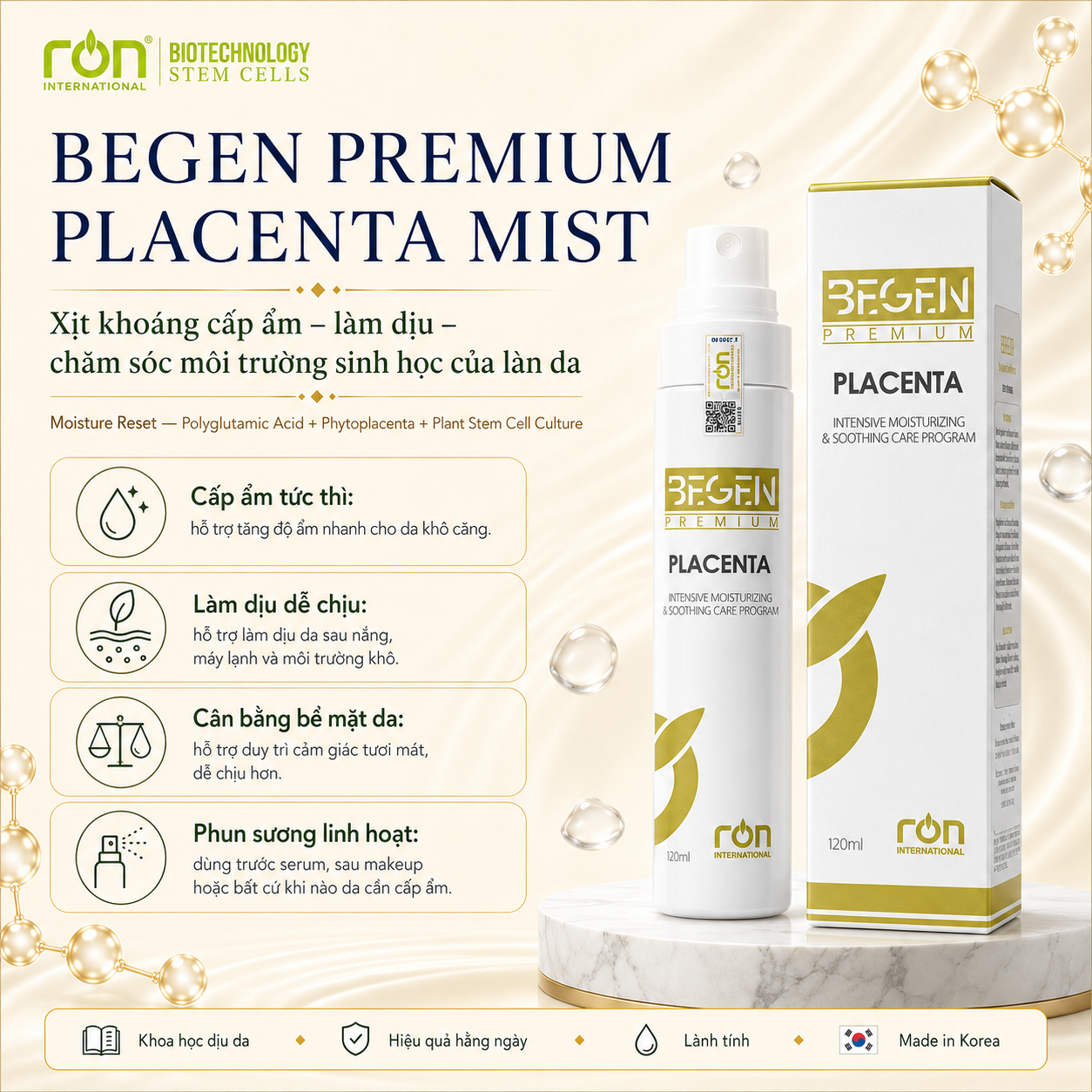 Xịt Khoáng (Begen Premium Placenta) 120ml